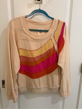 Daily Practice by Anthropologie Spirited Rainbow Pullover Sweatshirt